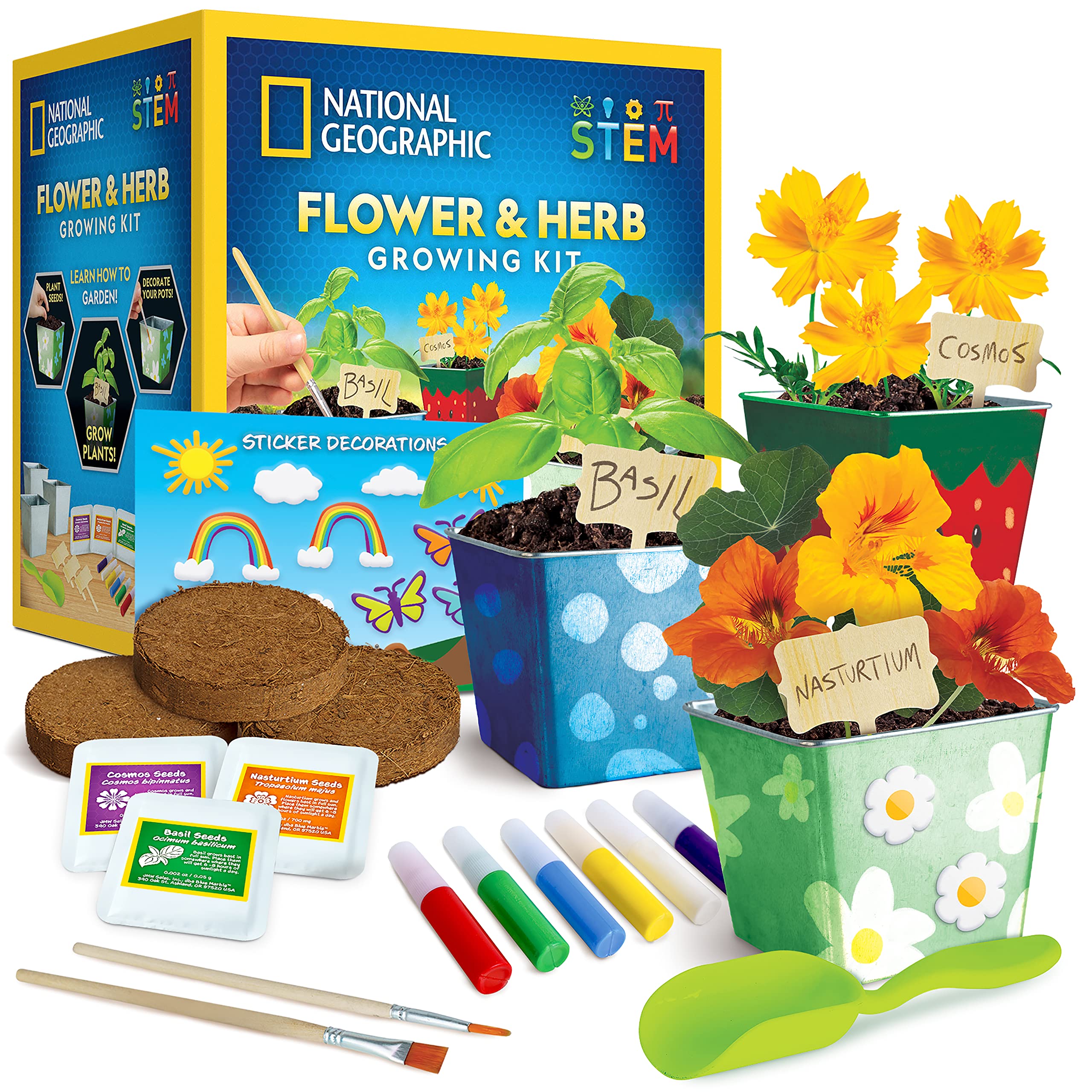 ジャンクガーデン農園セット ベジタブルBOX ミルク缶 Amazon.com: National Geographic Flower & Herb Gardening Kit for